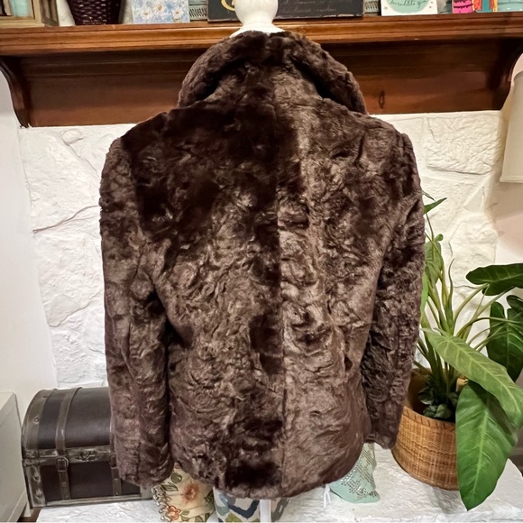 Style & Company Chocolate Brown Faux Fur Teddy Bear Jacket Size M - Picture 5 of 11